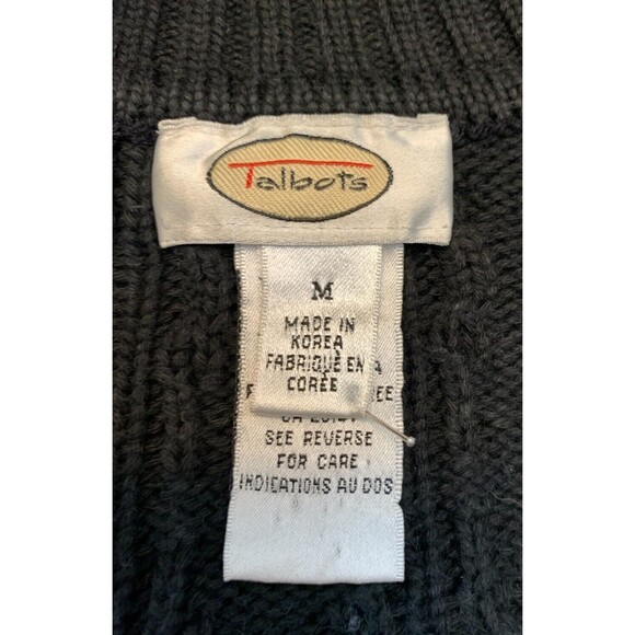 Talbots Cable Knit Sweater Womens M Roll Neck Long Sleeve Cotton Turtleneck - Picture 7 of 9